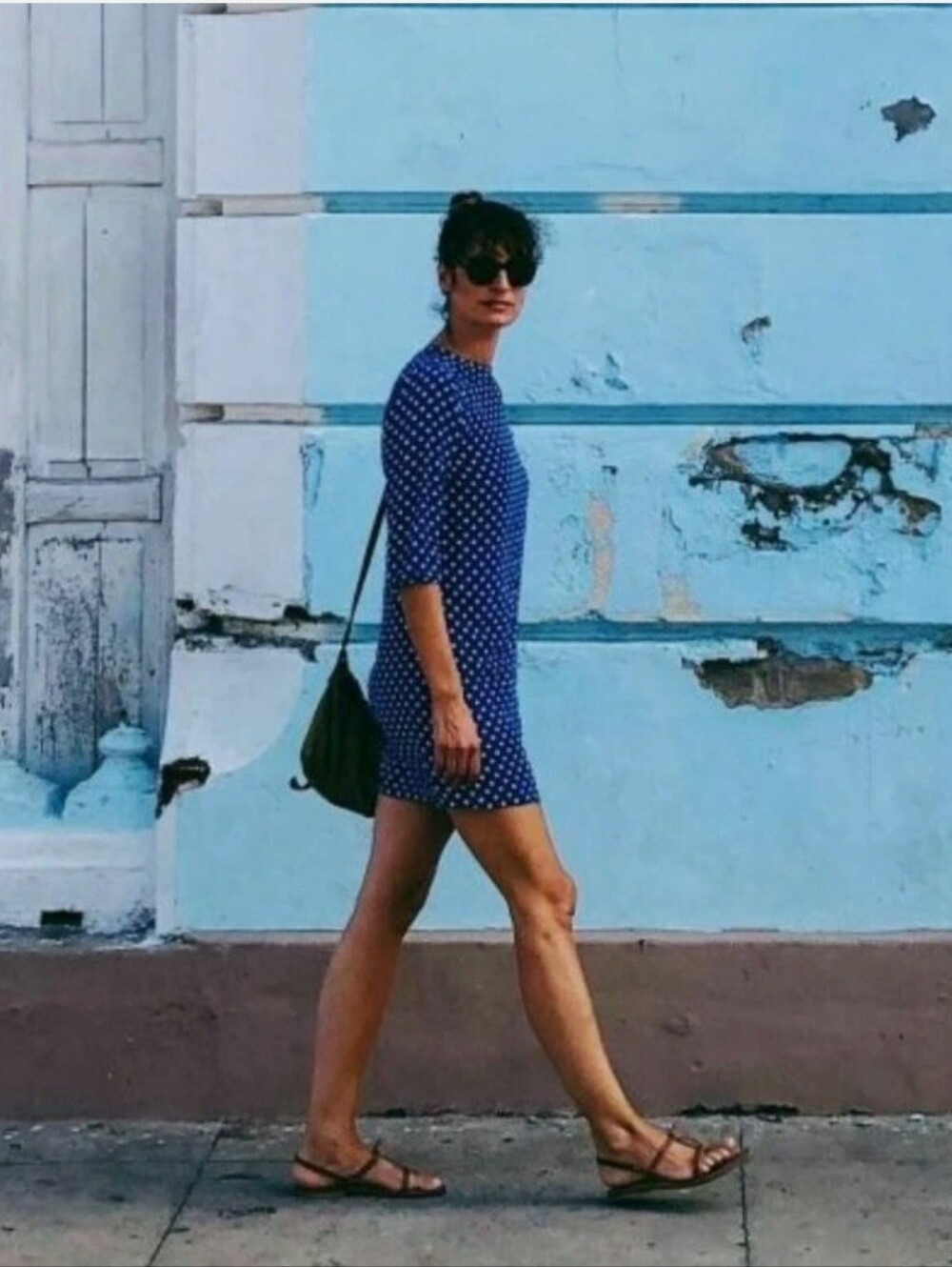 Equipment Aubrey Blue Polka Dot Shift Dress - 100% Silk Size Small